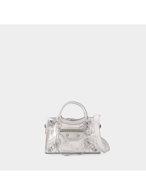 BALENCIAGA - Balenciaga City Mini Silver Tote Bags - Jente