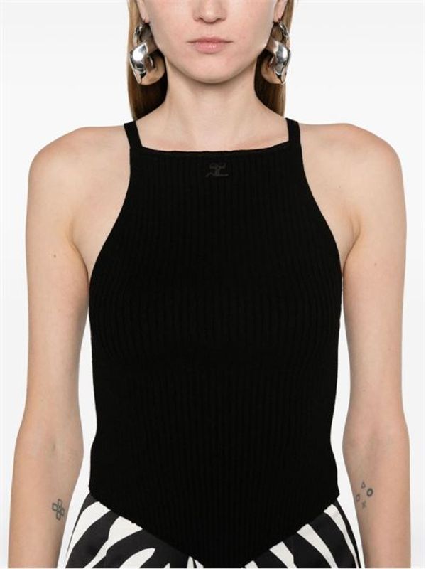 AC Logo Ribbed Sleeveless Top