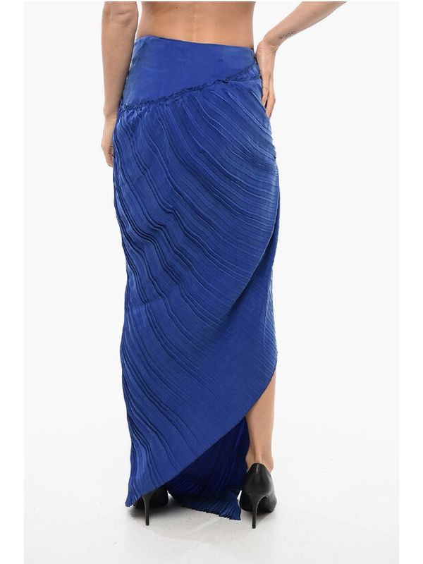 Asymmetric Draped Slit Skirt