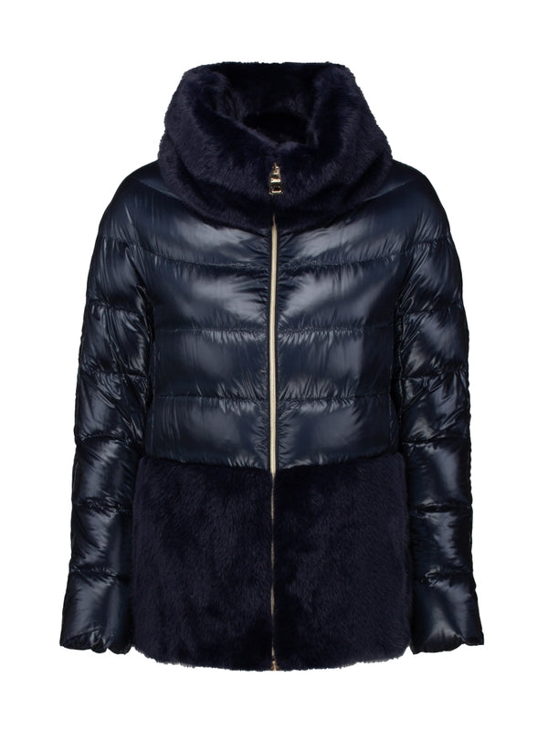 Herno - Shearling Panel High-neck Padding - Jente