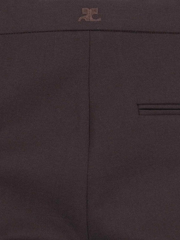 Courrèges - Back Logo Wool Blend Pants - Jente