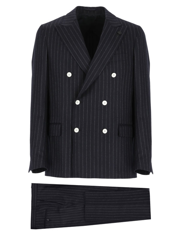 Pinstripe Wool Cashmere Set-up Suit