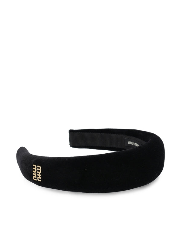 Metal Logo Velvet Hair Band