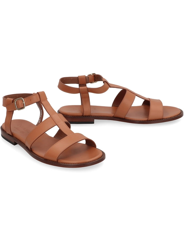 Strap Detail Leather Sandals