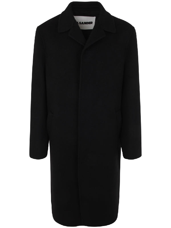 Black Wool Blend Double Coat