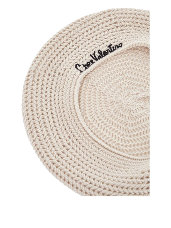 Logo Crochet Wool Beret Hat