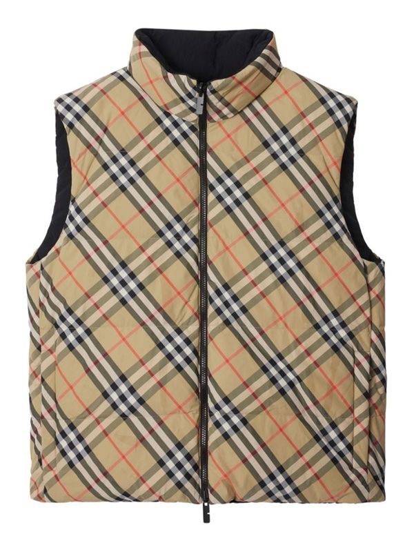 Check Reversible Nylon Padded Vest