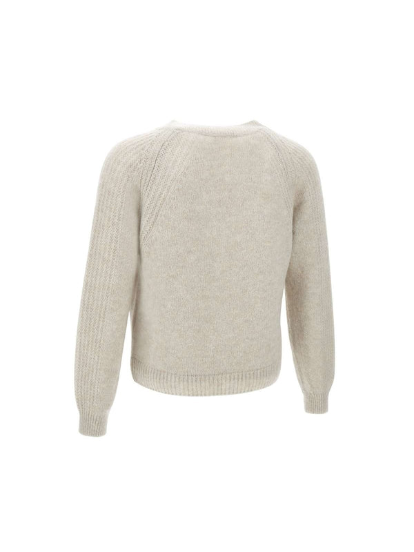 V-Neck Nylon Alpaca Wool Knit