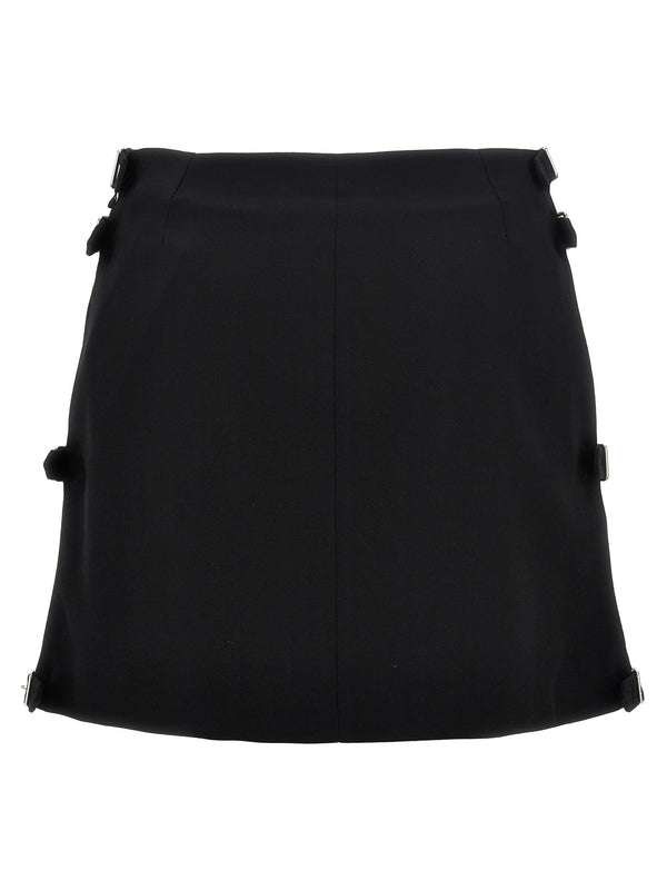 带扣细节迷你裙