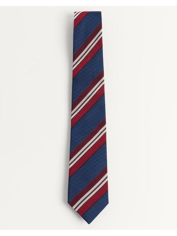 V Logo Jacquard Stripe Silk
  Tie