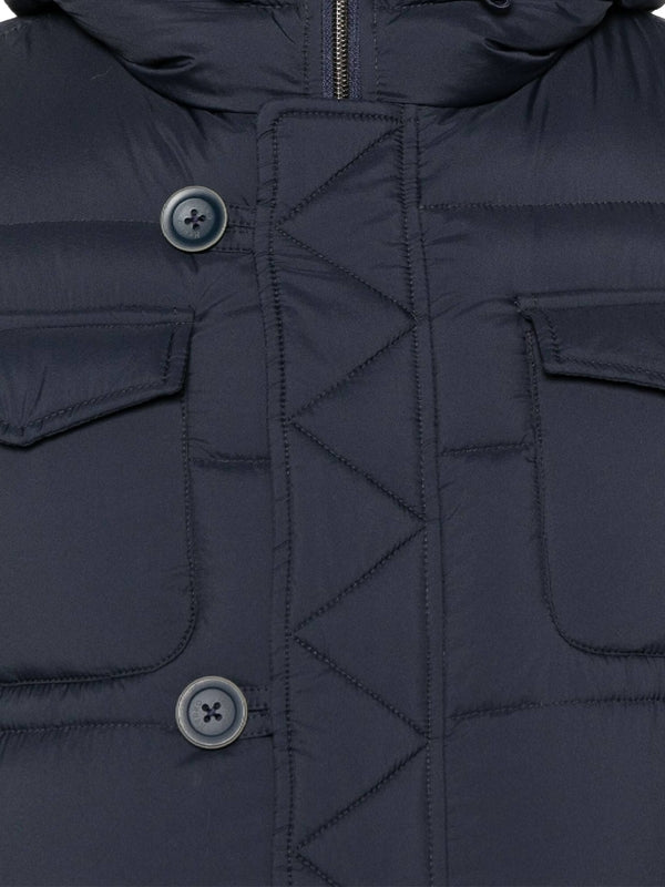 Button Detail Hoodie Padding