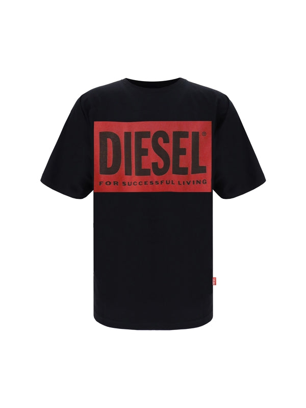 DIESEL - Sheer Logo Detail Short-sleeve T-shirt - Jente