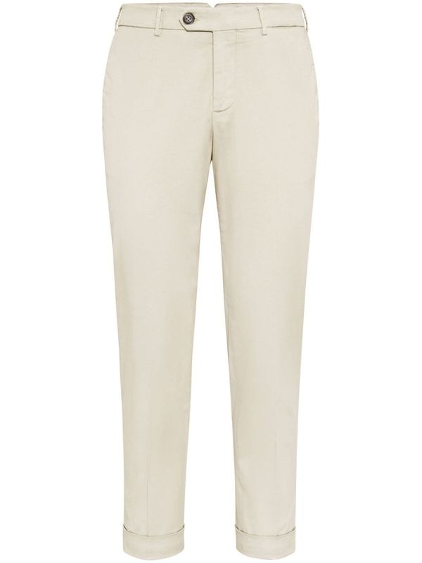 Cotton Blend Tailored Pants