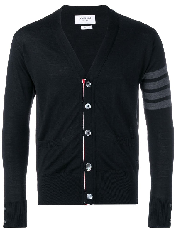 4-Bar Stripe Wool V-Neck
  Cardigan