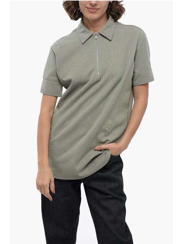 Khaki Cotton Blend Polo Shirt