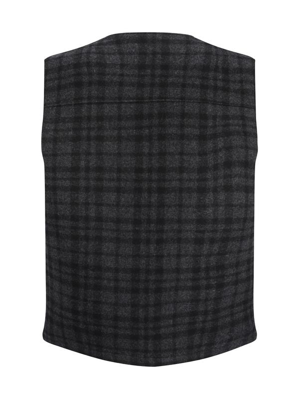 トライアングルロゴチェックベストジャケット