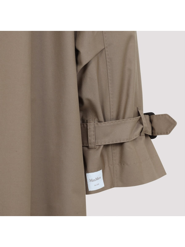 Logo Patch Double Trench Coat