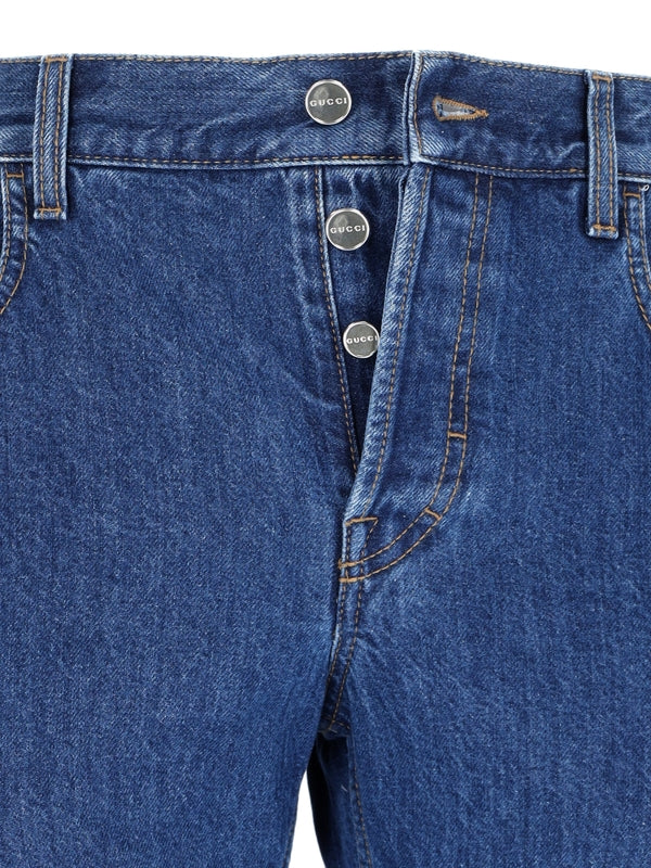 Back Logo Tapered Denim Pants