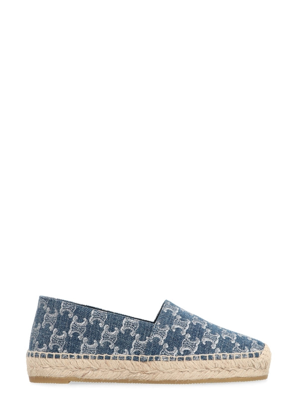 Triomphe Pattern Denim Espadrilles