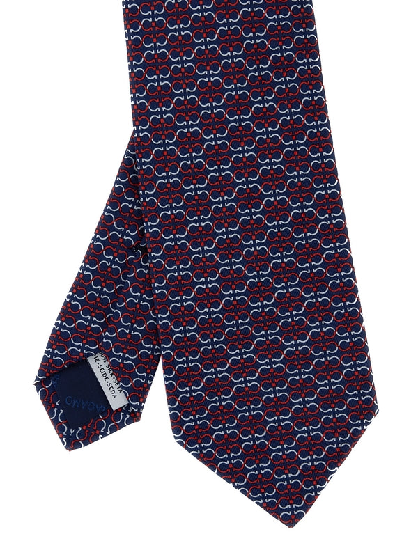 Multicolor Tie with All-Over Print in Silk Man Neck Ties