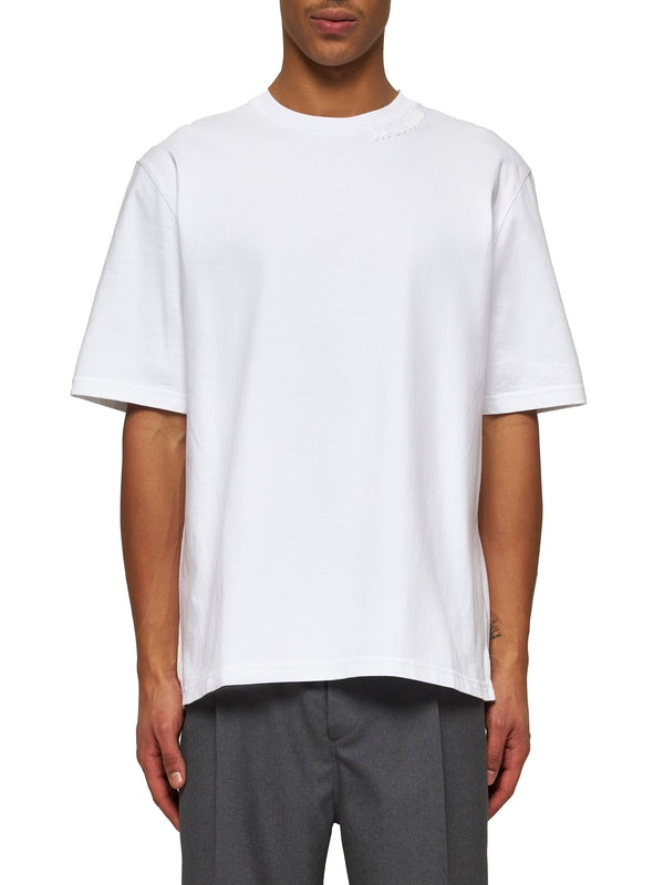 White Cotton Short-Sleeve T-Shirt