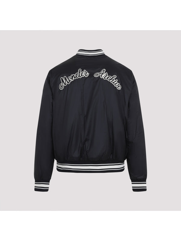 Back Logo Patch Nylon Varsity Jacket