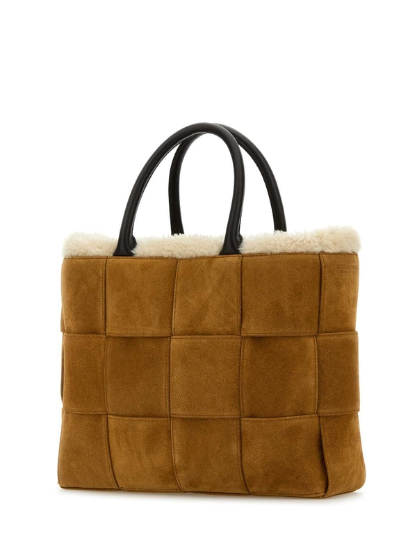 Arco Intreccio Suede Small Tote Bag