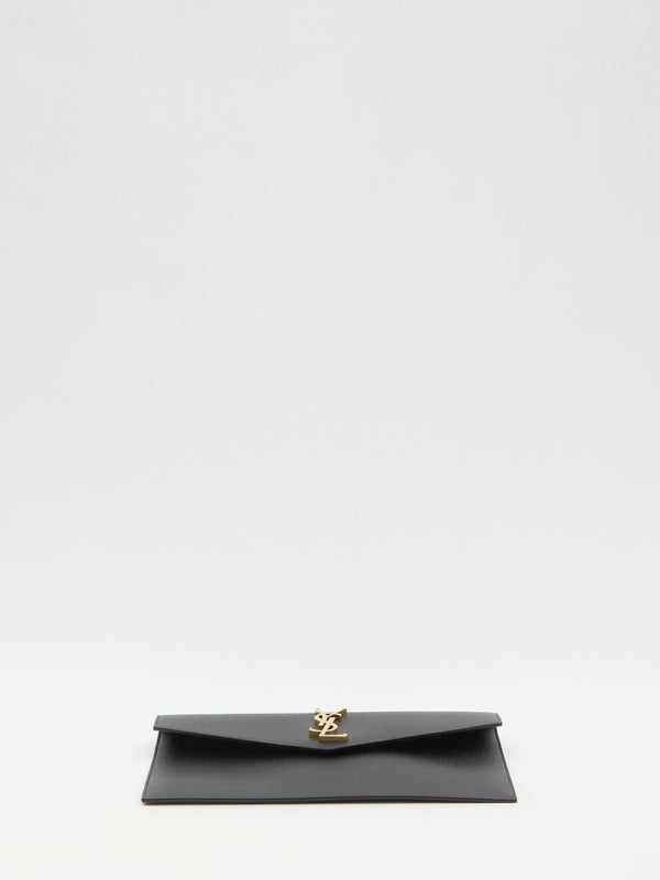 Uptown Logo Leather Clutch