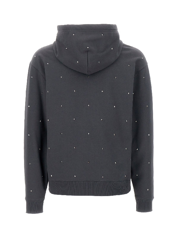 Allover Studded Drawstring Hoodie