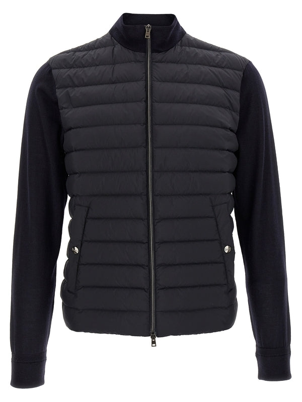 Wool Silk Insert High-neck Padded Jacket