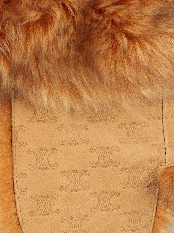 Triomphe Shearling Ball Cap