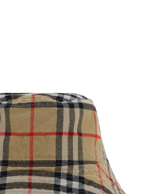 Vintage Check Cotton Bucket Hat