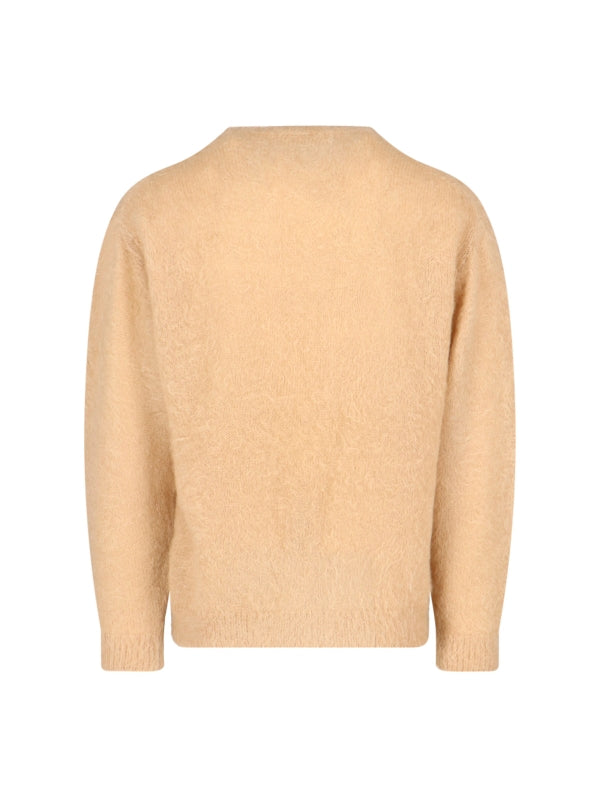 Crew Neck Mohair Wool Knit
