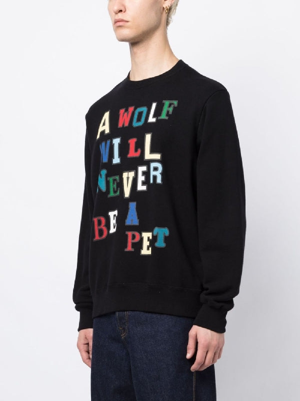 Slogan Printing Crew Neck Sweatshirt