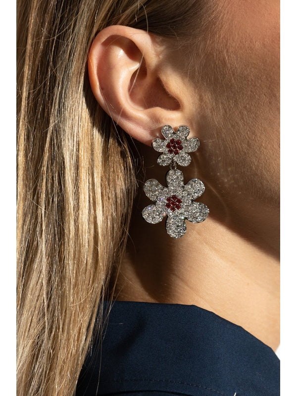 Flower Crystal Detail Earrings