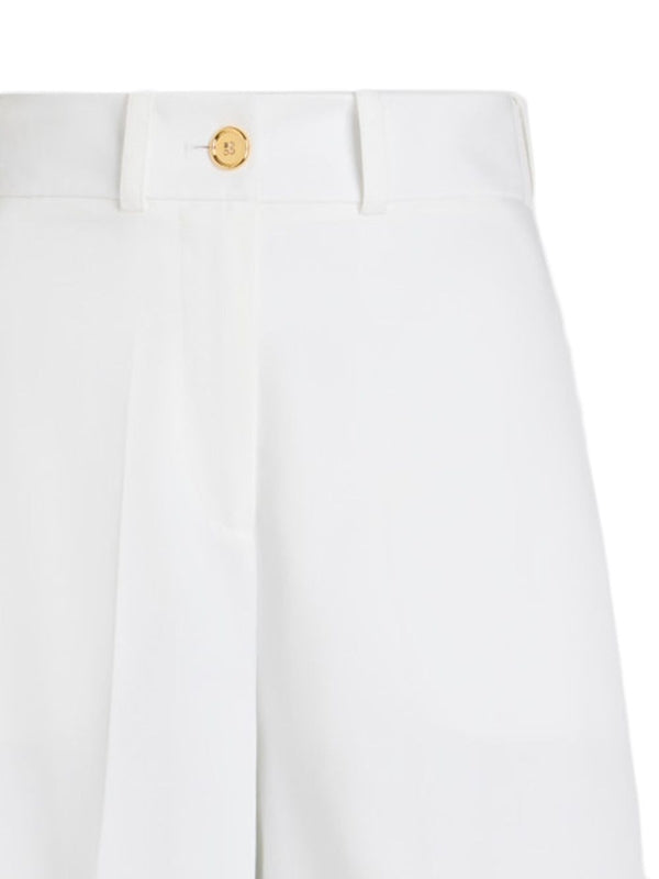 Wide Cotton Bermuda Pants