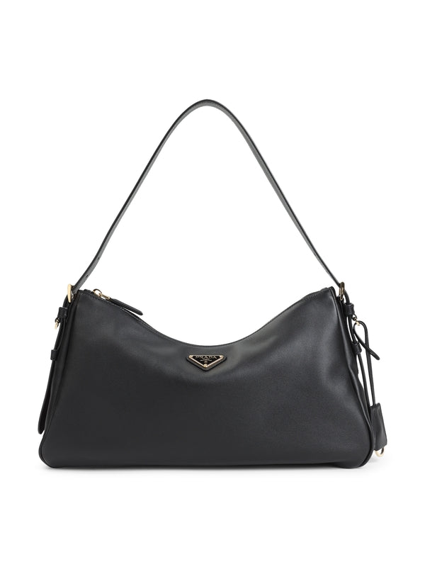 Aimee Triangle Logo Leather Shoulder Bag