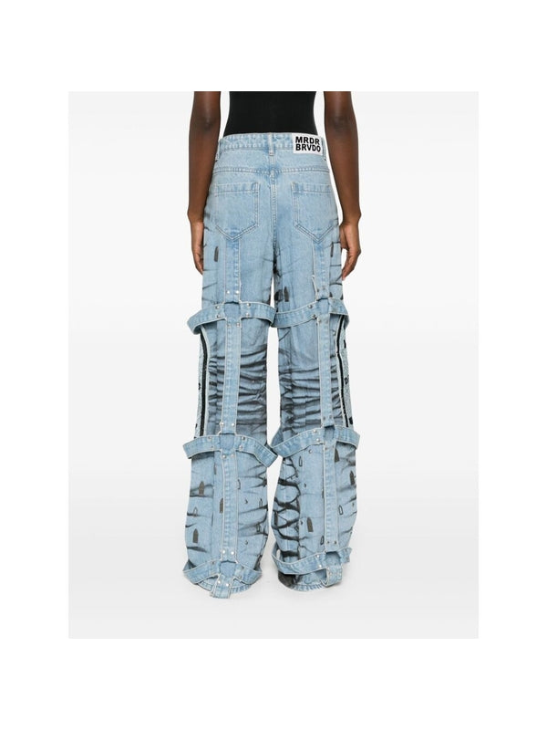 Harness Detail Denim Pants