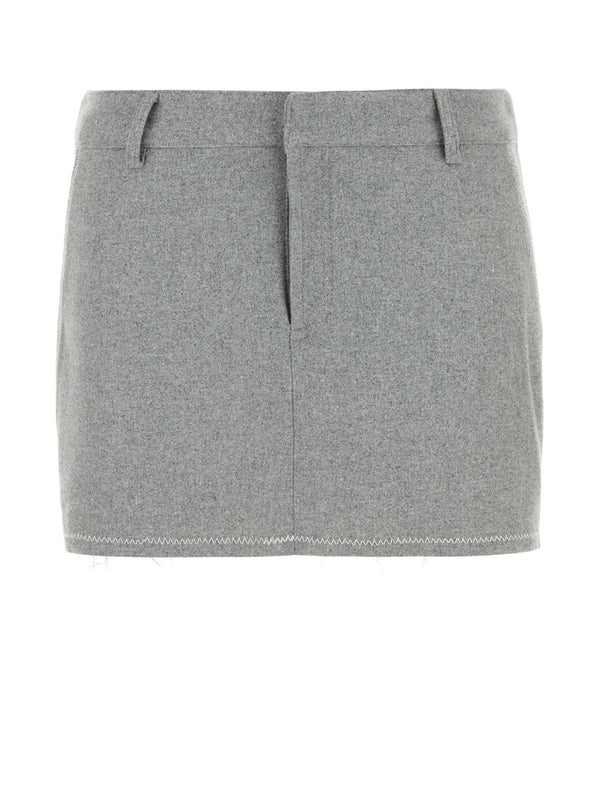 Gray Wool Blend Skirt