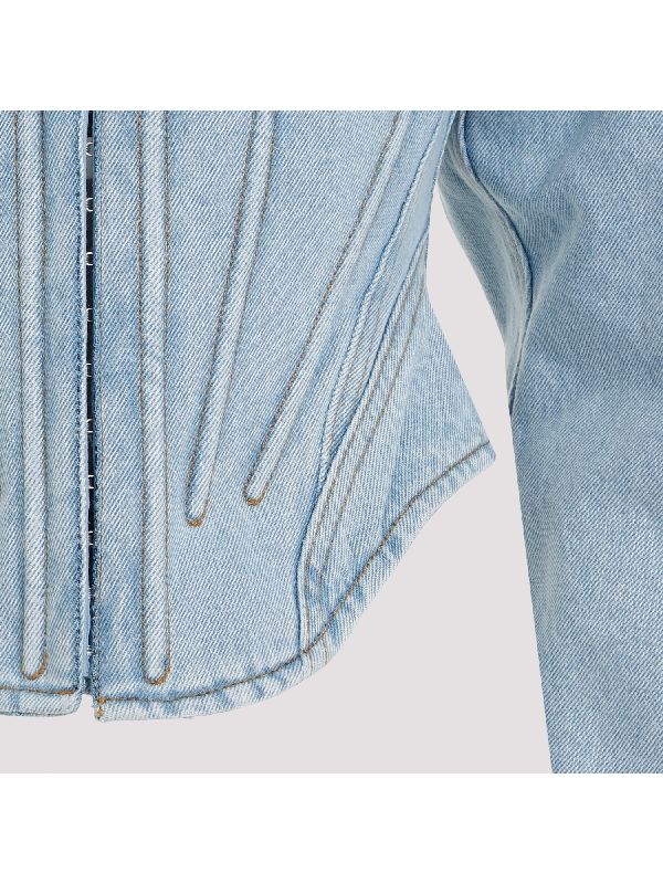 Corset Detail Denim Jacket