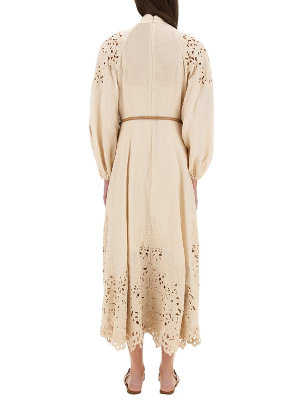 Wylie Lace Detail Linen Dress