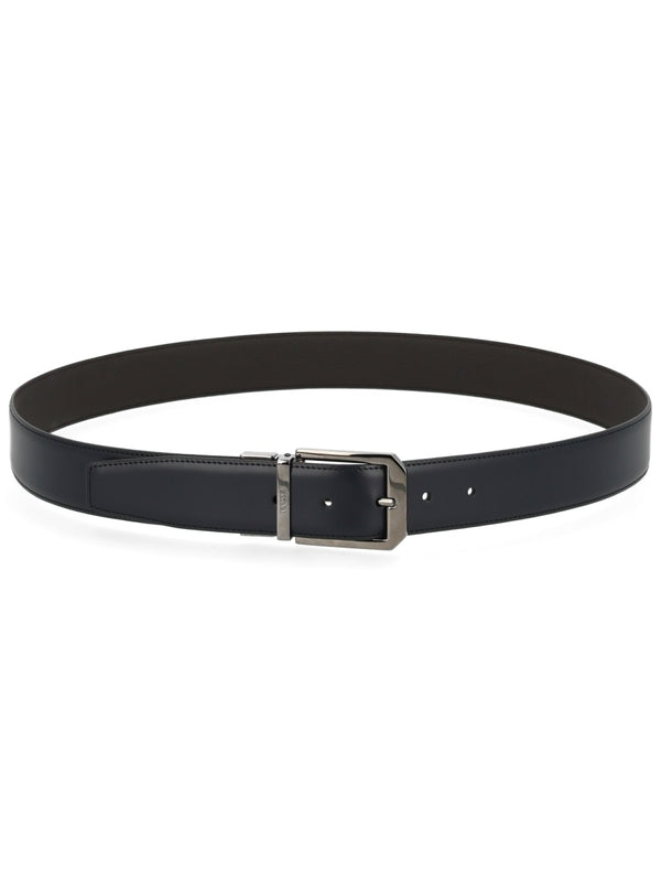Z Zegna Black Leather Belts