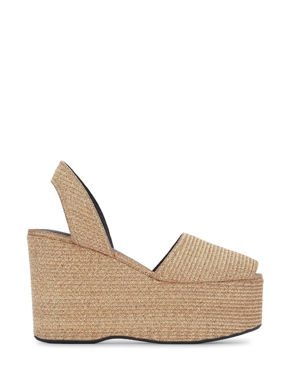 Alaia Beige Wedge Sandals