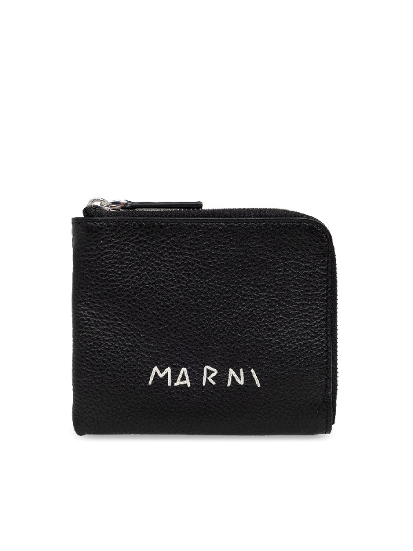 Stitch Logo Calfskin Zipper
  Card Wallet