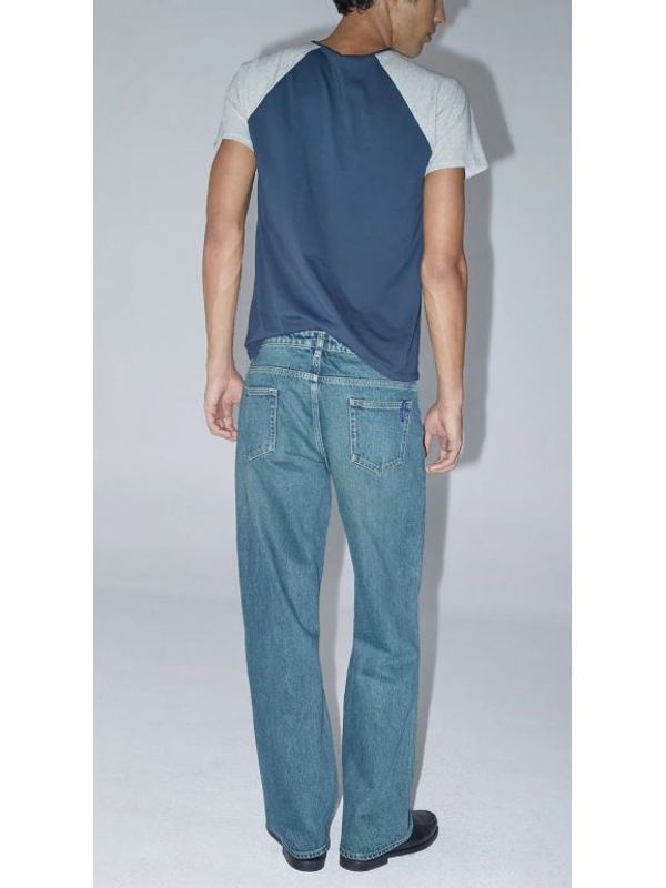 Crowd Button Stud Denim Pants