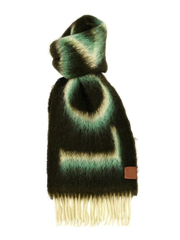 Logo Jacquard Fringe Scarf