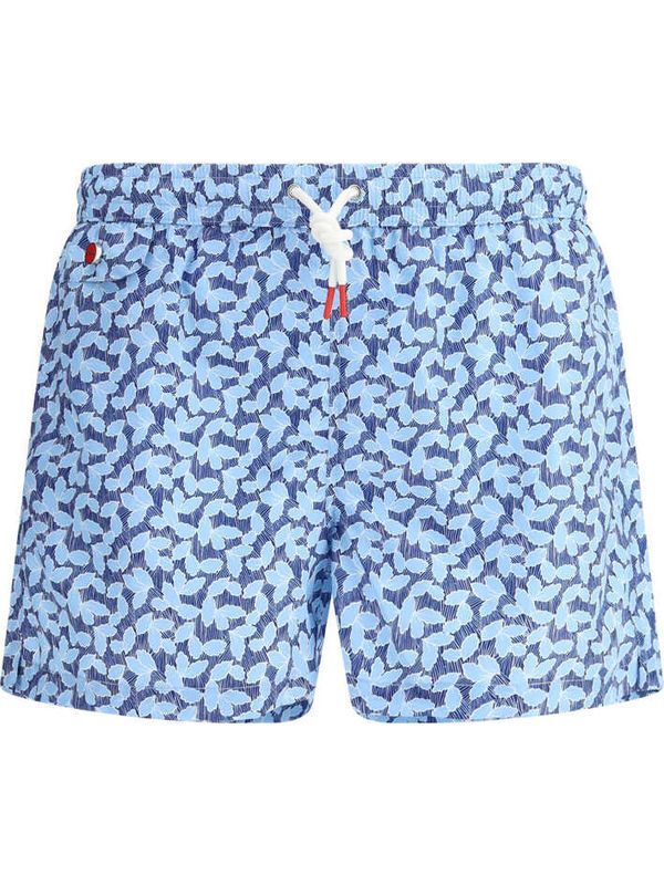 Logo Button Allover Printing Swim Pants