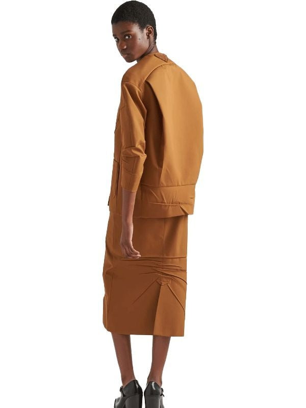 Back Triangle Logo Collarless Wrinkle Gabardine Jacket