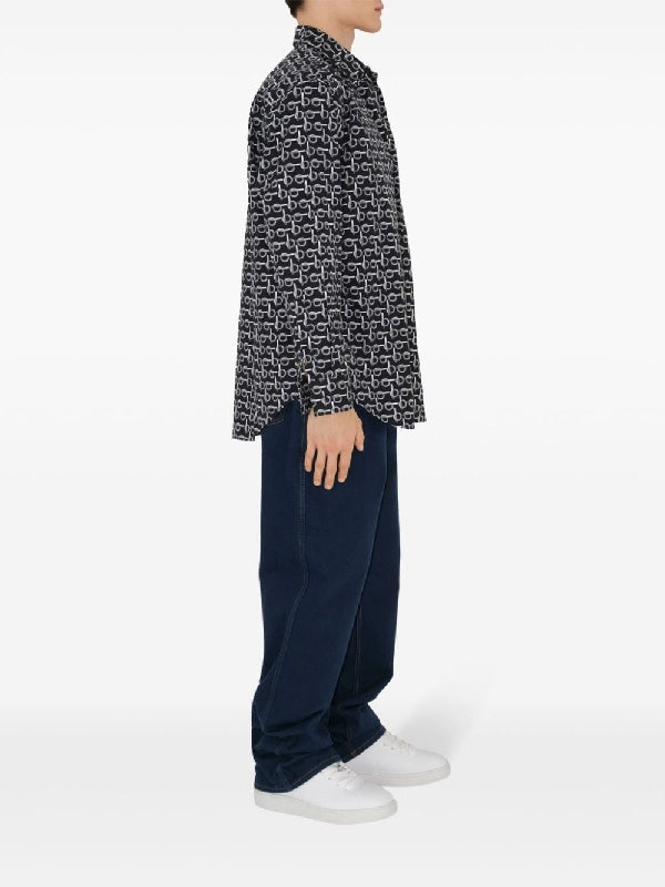 B Printed Cotton Poplin Shirt