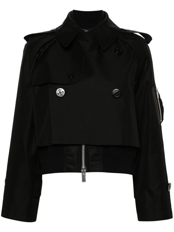 Trench Layered Panel Cropped Jacket